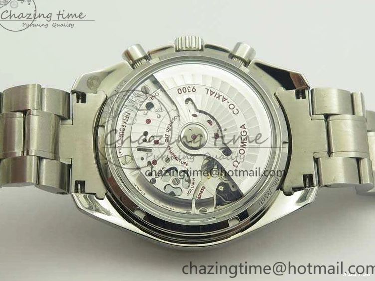 0317 TechFriendly SpeedMaster MoonWatch SS OMF 1:1 Best Edition Black Red Dial On SS Bracelet A9300 V 8092